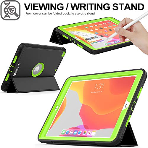 [D-FENCE Case] Tough & Rugged Smart Case For Apple iPad 10.2" 9th, 8th, 7th Generation