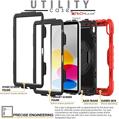 [UTILITY Case] Full Body Shockproof Case with Stand, Hand & Shoulder Strap for Apple iPad 11th & 10th Generation, iPad 2025 / 2022