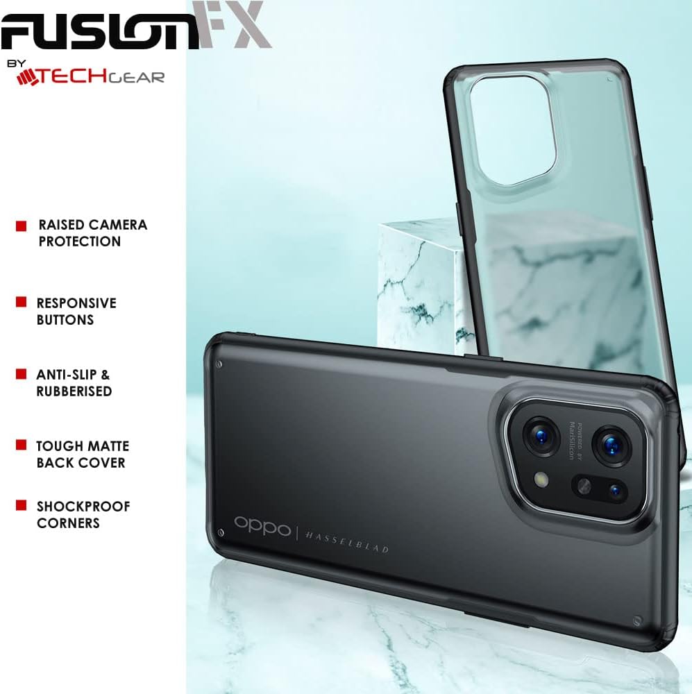 [Fusion FX Case] Slim & Light Tough Fused Gel Bumper & Hard Back Matte Case for Oppo Find X5