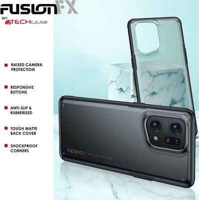 [Fusion FX Case] Slim & Light Tough Fused Gel Bumper & Hard Back Matte Case for Oppo Find X5 Pro 5G