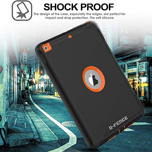 [D-FENCE Case] Tough & Rugged Smart Case For Apple iPad 10.2" 9th, 8th, 7th Generation