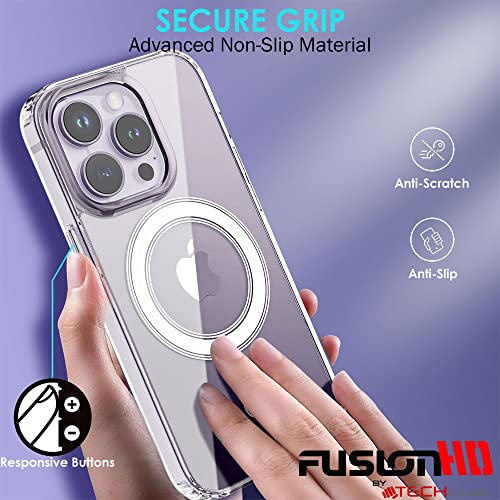 [Fusion HD Case] Shockproof Fused Gel Bumper & Hard Back Slim Clear Cover for iPhone 14 Pro