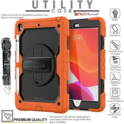 [UTILITY Case] Full Body Shockproof Case with Stand, Hand & Shoulder Strap for Apple iPad 10.2" 2021 - 2019 [9th/8th/7th Generation]