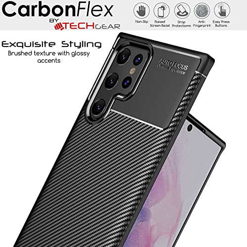 [CarbonFlex Case] Premium Shockproof Soft Slim Cover with Carbon Fibre Effect For Samsung  Galaxy S22 Ultra