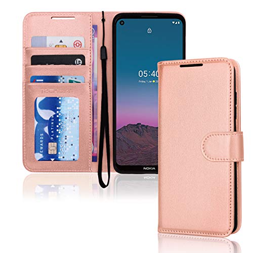 [Wallet Case] Protective Cover with Cash & Card Holder, Stand and Wrist Strap For Nokia 5.4