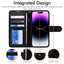[Wallet Case] Protective Cover with Cash & Card Holder, Stand and Wrist Strap For Apple iPhone 14 Pro