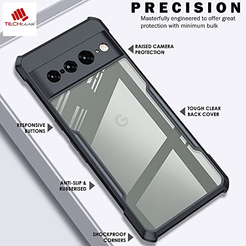 [Fusion Armour Case] Premium Hybrid Tough Heavy Duty, Clear Back, Bumper Case for Google Pixel 7 Pro 5G