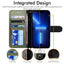 [Wallet Case] Protective Cover with Cash & Card Holder, Stand and Wrist Strap For Apple iPhone 13 Pro Max