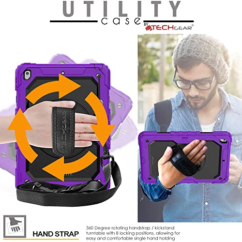 [UTILITY Case] Full Body Shockproof Case with Stand, Hand & Shoulder Strap for Apple iPad 10.2" 2021 - 2019 [9th/8th/7th Generation]
