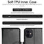 [Wallet Case] Protective Cover with Cash & Card Holder, Stand and Wrist Strap For Apple iPhone 12 Mini