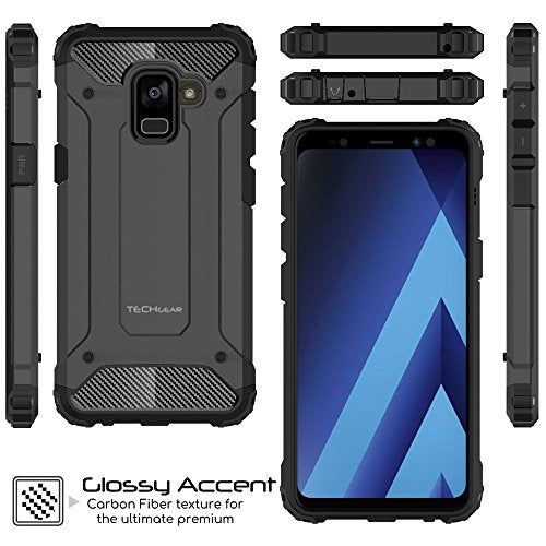 [Tough Armoured Case] ShockProof Dual-Layer Protective Heavy Duty Cover for Samsung Galaxy A8 2018