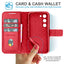 [Leather Wallet Case] Genuine Leather [RFID Blocking] Magnetic Flip Case with Card & Slots and Stand For Samsung Galaxy S23