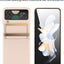 Samsung Galaxy Z Flip 4 Screen Protector Case, Z Flip 4 Case with Stylish Leather Hinge & Metal Trim, Hard PC Shockproof [Screen Protector] Case