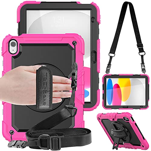 [UTILITY Case] Full Body Shockproof Case with Stand, Hand & Shoulder Strap for Apple iPad 11th & 10th Generation, iPad 2025 / 2022