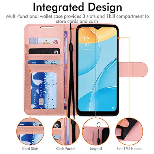 [Wallet Case] Protective Cover with Cash & Card Holder, Stand and Wrist Strap For Oppo A15 / A15s