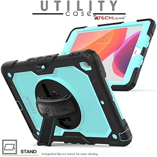 [UTILITY Case] Full Body Shockproof Case with Stand, Hand & Shoulder Strap for Apple iPad 10.2" 2021 - 2019 [9th/8th/7th Generation]