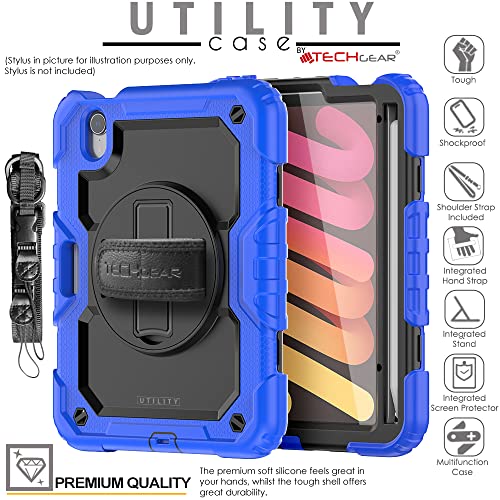 [UTILITY Case] Full Body Shockproof Case with Stand, Hand & Shoulder Strap for Apple iPad Mini 7 / Mini 6 8.3" [7th / 6th Generation]
