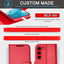[Leather Wallet Case] Genuine Leather [RFID Blocking] Magnetic Flip Case with Card & Slots and Stand For Samsung Galaxy S23