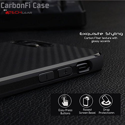 [CarbonFi Case] Flexible Shockproof  Slim Fit Case Cover with Carbon Fibre Detailing for iPhone SE 2022 / 2020, iPhone 8 / 7