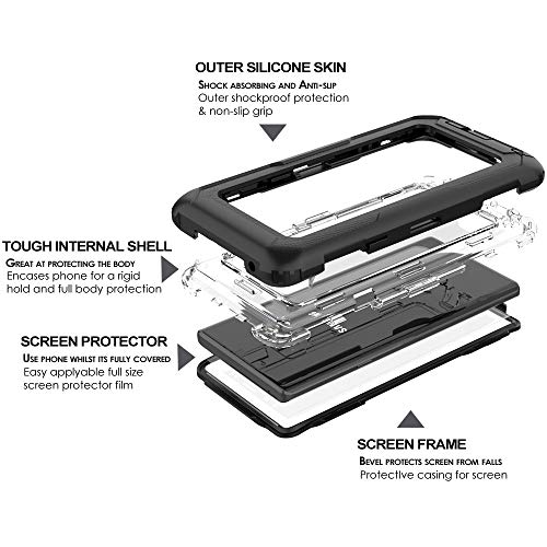 [Contender Case] Samsung Galaxy Note 9 Heavy Duty Case with Built-in Screen Protector, 360 [Full Body] Protective Cover with Kick Stand