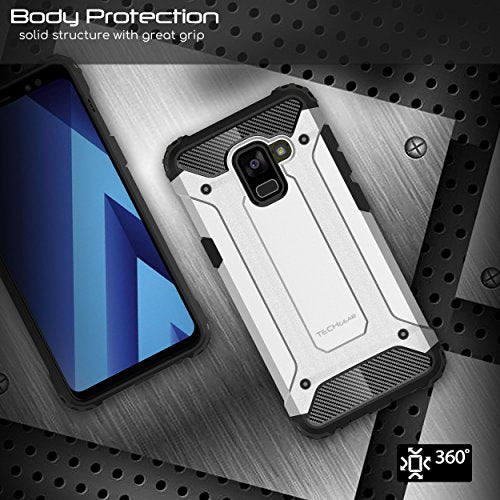 [Tough Armoured Case] ShockProof Dual-Layer Protective Heavy Duty Cover for Samsung Galaxy A8 2018