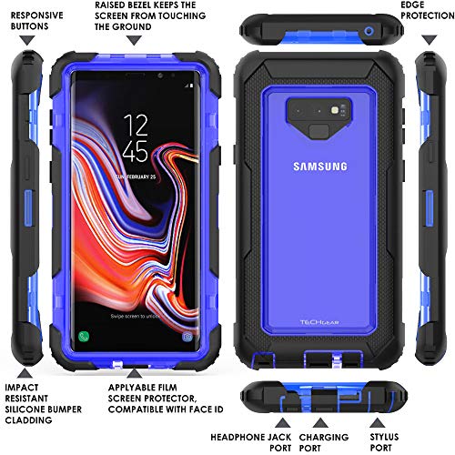 [Contender Case] Samsung Galaxy Note 9 Heavy Duty Case with Built-in Screen Protector, 360 [Full Body] Protective Cover with Kick Stand