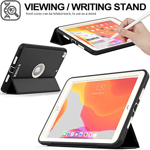 [D-FENCE Case] Tough & Rugged Smart Case For Apple iPad 10.2" 9th, 8th, 7th Generation