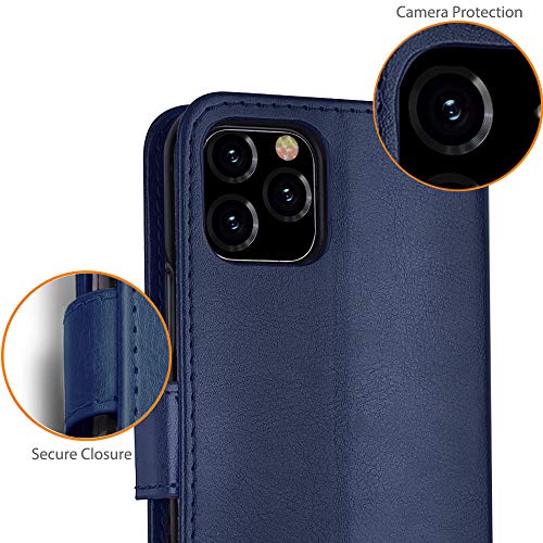 [Wallet Case] Protective Cover with Cash & Card Holder, Stand and Wrist Strap For Apple iPhone 11 Pro Max