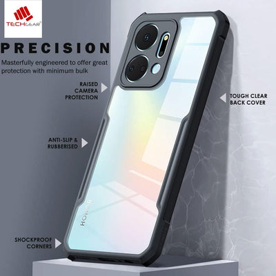 [Fusion Armour Case] Premium Hybrid Tough Heavy Duty, Clear Back, Bumper Case for Honor X7a