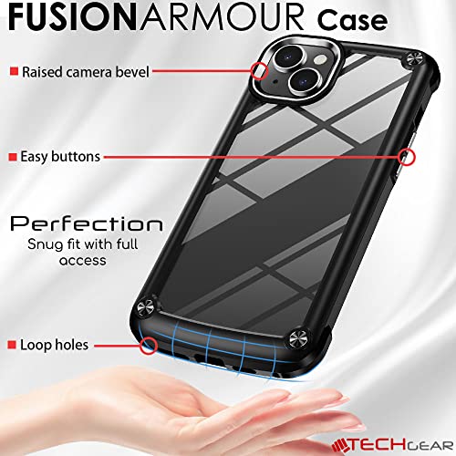 [Fusion Armour Case] Premium Hybrid Tough Heavy Duty, Rugged, Clear Back Bumper Case for Apple iPhone 14 6.1"