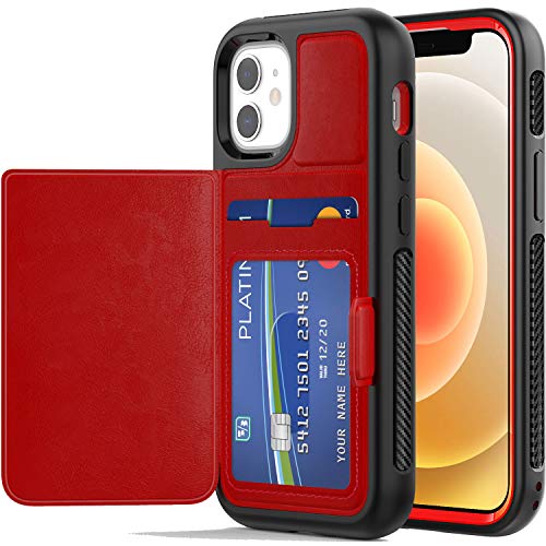 Tough Armoured Wallet 360 ShockProof Case with Card Slots & Stand for Apple iPhone 12 Mini