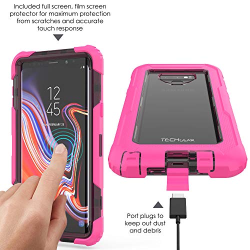 [Contender Case] Samsung Galaxy Note 9 Heavy Duty Case with Built-in Screen Protector, 360 [Full Body] Protective Cover with Kick Stand