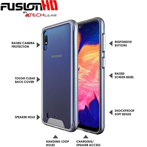 [Fusion HD Case] Shockproof Fused Gel Bumper & Hard Back Slim Clear Cover for Samsung Galaxy A10