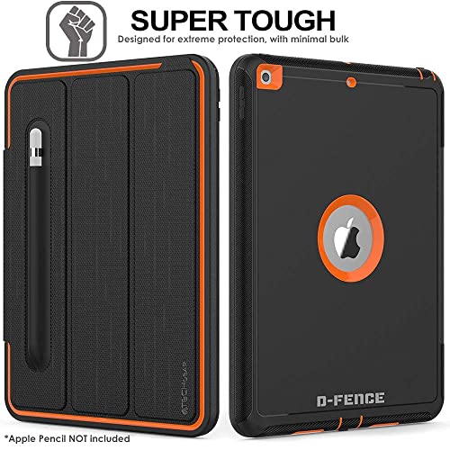 [D-FENCE Case] Tough & Rugged Smart Case For Apple iPad 10.2" 9th, 8th, 7th Generation