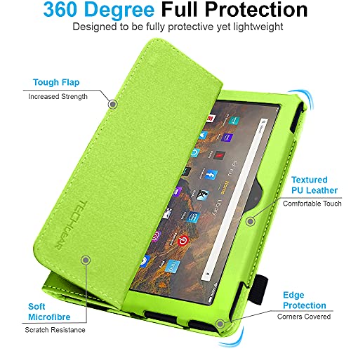 [Folio Case] Smart Cover Stand with Auto Sleep/Wake & Hand Strap For Amazon Fire HD 10" / HD 10" Plus (2021/11th Generation)