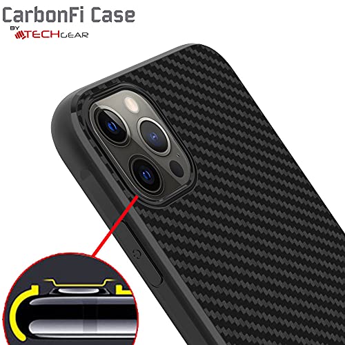 [CarbonFi Case] Flexible Shockproof  Slim Fit Case Cover with Carbon Fibre Detailing for iPhone 12 Pro Max