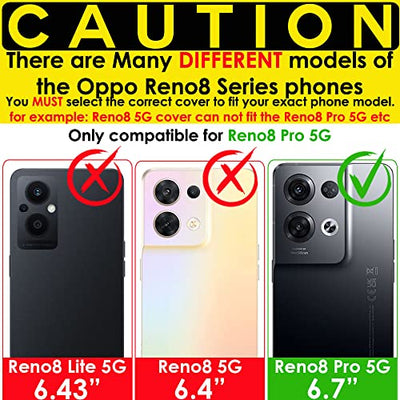 [Wallet Case] Protective Cover with Cash & Card Holder, Stand and Wrist Strap For Oppo Reno 8 Pro 5G