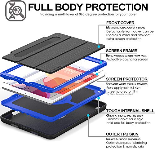 [D-FENCE Case] Tough & Rugged Smart Case For Apple iPad 10.2" 9th, 8th, 7th Generation