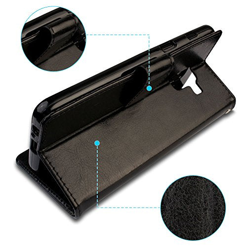 [Wallet Case] Protective Cover with Cash & Card Holder, Stand and Wrist Strap For Samsung Galaxy S9 Plus