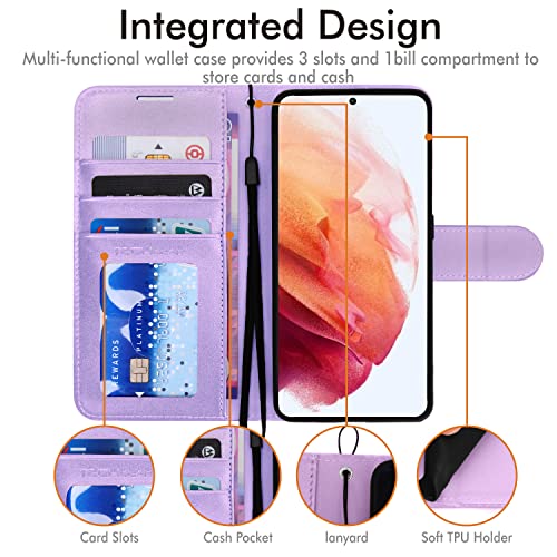 [Wallet Case] Protective Cover with Cash & Card Holder, Stand and Wrist Strap For Samsung Galaxy S23 Plus