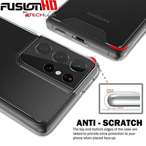 [Fusion HD Case] Shockproof Fused Gel Bumper & Hard Back Slim Clear Cover for Samsung Galaxy Galaxy S21 Ultra