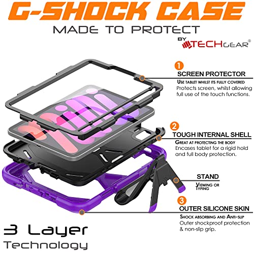 [G-SHOCK Case] Heavy Duty Long Survival Screen Protector Case for Apple iPad Mini 7 / Mini 6 8.3" [7th / 6th Generation]