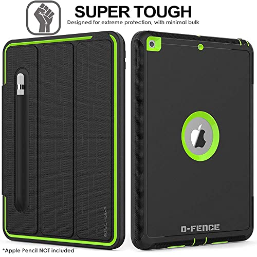 [D-FENCE Case] Tough & Rugged Smart Case For Apple iPad 10.2" 9th, 8th, 7th Generation