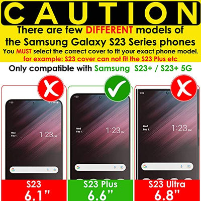 [Fusion HD Case] Shockproof Fused Gel Bumper & Hard Back Slim Clear Cover for Samsung Galaxy Galaxy S23 Plus
