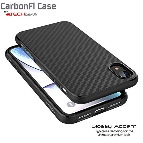 [CarbonFi Case] Flexible Shockproof  Slim Fit Case Cover with Carbon Fibre Detailing for iPhone XR 6.1"