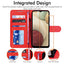 [Wallet Case] Protective Cover with Cash & Card Holder, Stand and Wrist Strap For Samsung Galaxy A12