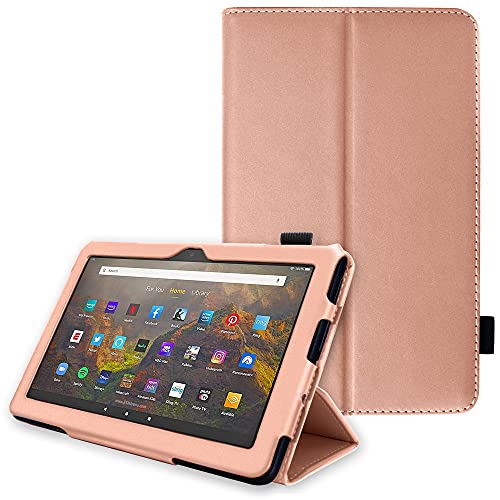 [Folio Case] Smart Cover Stand with Auto Sleep/Wake & Hand Strap For Amazon Fire HD 10" / HD 10" Plus (2021/11th Generation)