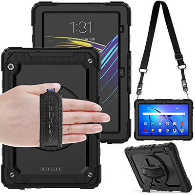 [UTILITY Case] Full Body Shockproof Case with Stand, Hand & Shoulder Strap for Huawei Mediapad T5 10.1 Inch 2018