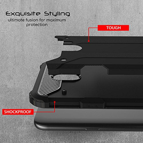 [Tough Armoured Case] ShockProof Dual-Layer Protective Heavy Duty Cover for Samsung Galaxy J4 2018