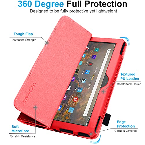 [Folio Case] Smart Cover Stand with Auto Sleep/Wake & Hand Strap For Amazon Fire HD 10" / HD 10" Plus (2021/11th Generation)